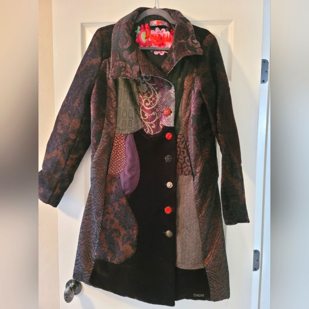 Desigual Designer Patchwork Overcoat